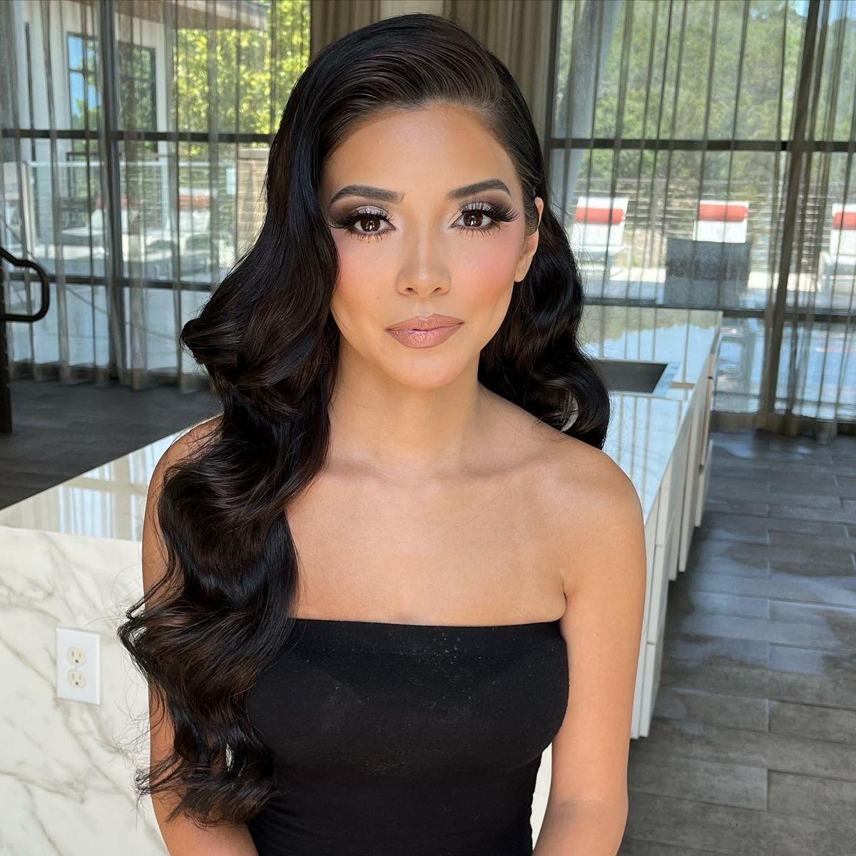 Black hair Old Hollywood curls