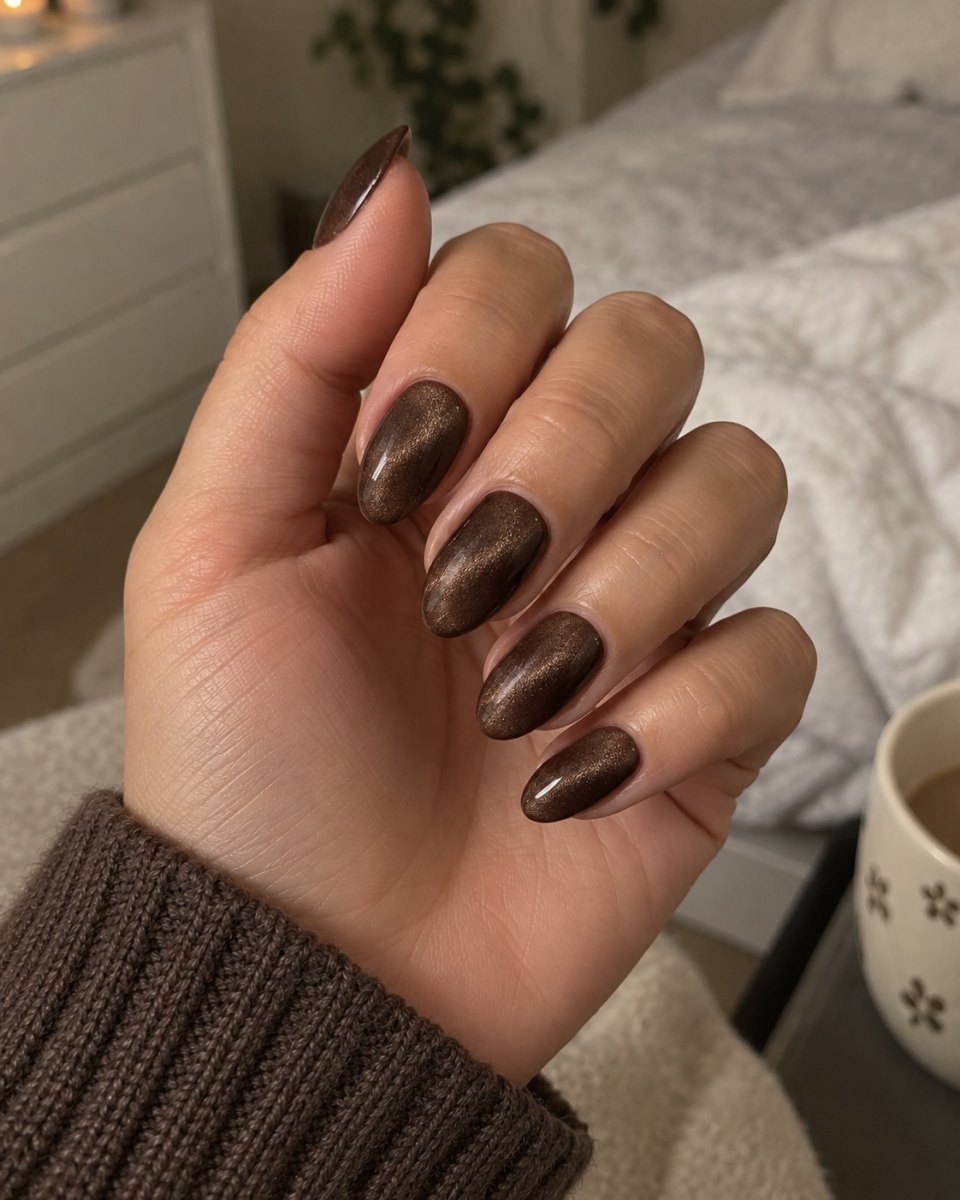 chocolate velvet manicure