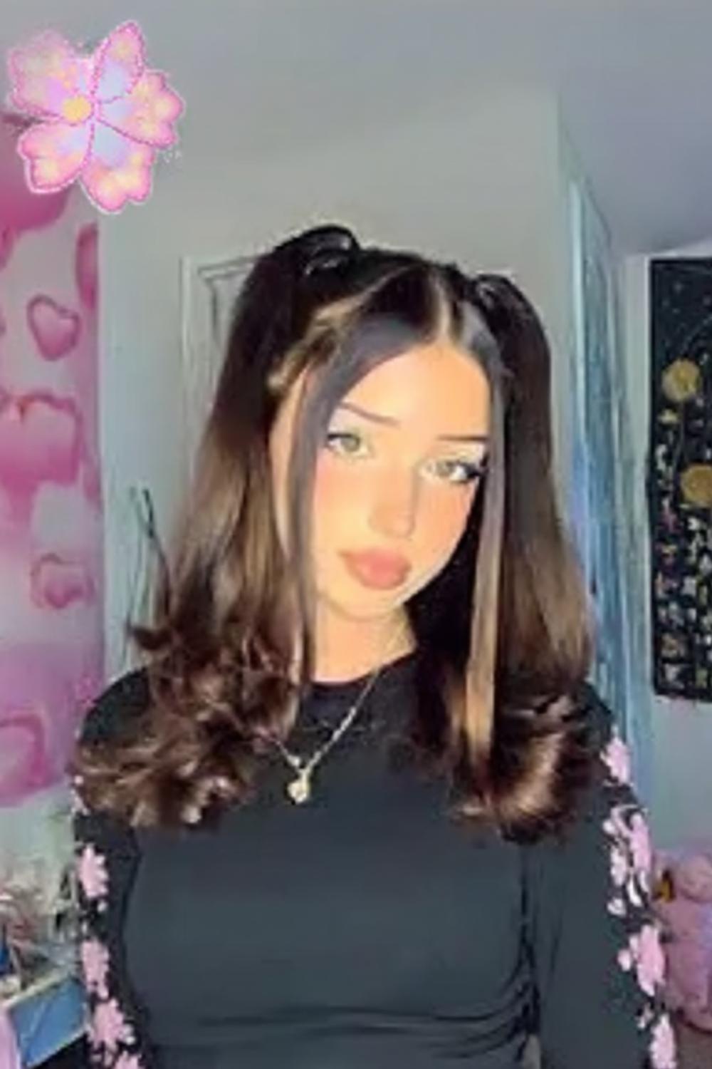 Playful Pigtails with Pink Accents