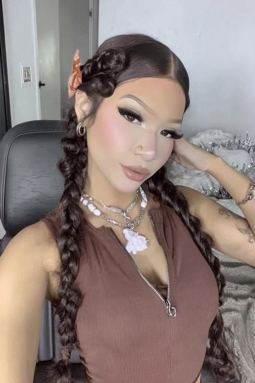 Sleek Dual Braids Portrait