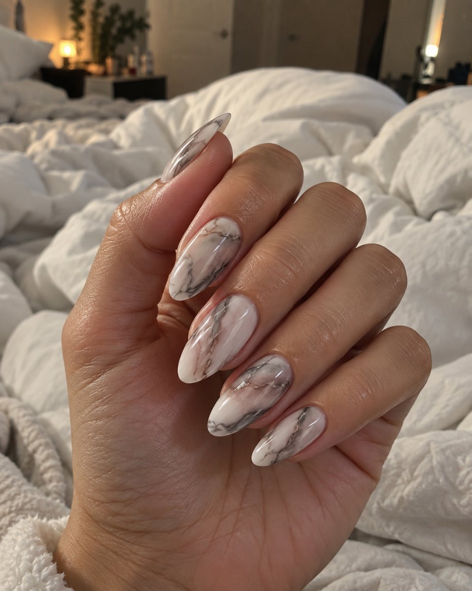 Marble effect manicure