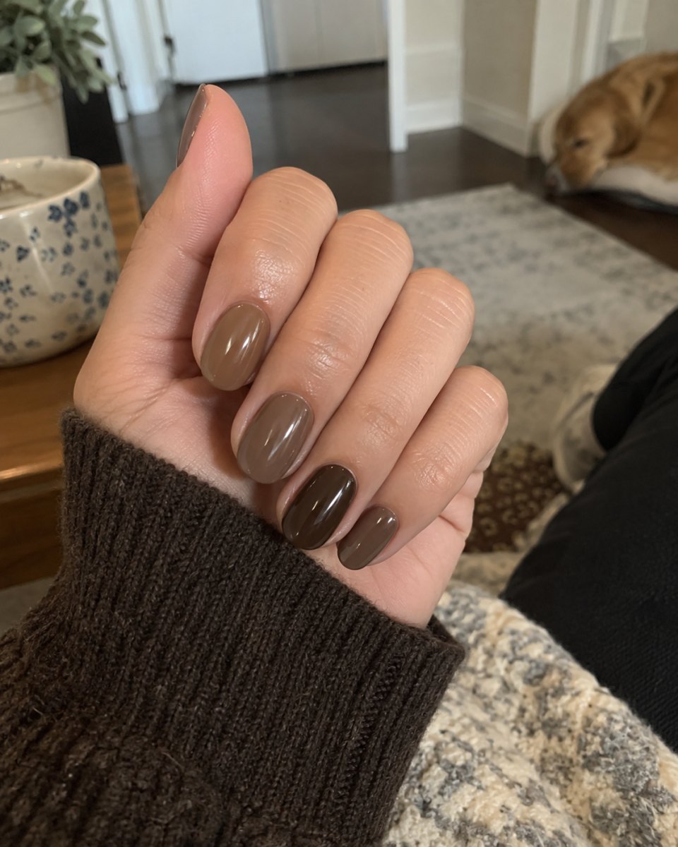 espresso accent brown nails