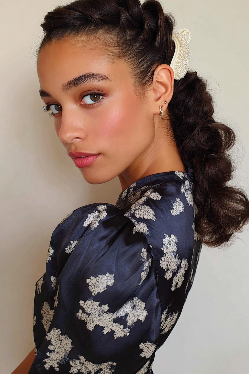 3. Everyday Hairstyles for Women: Soft Claw-Clip Twist with Face-Framing Pieces