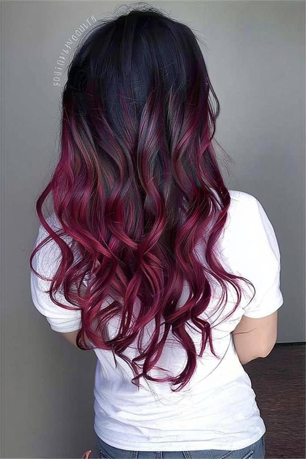 Wine Ombre Curls