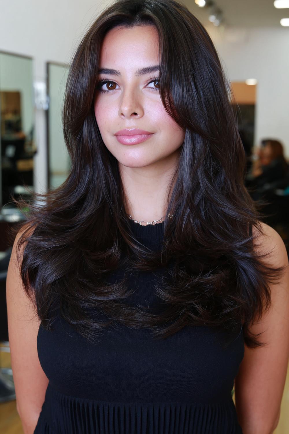 15. Blowout Layers Hairstyle with Bouncy Ends and Soft Volume