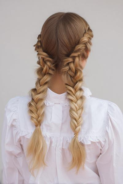 9. Two Classic Dutch Braids in Hairstyles Braids Easy Form