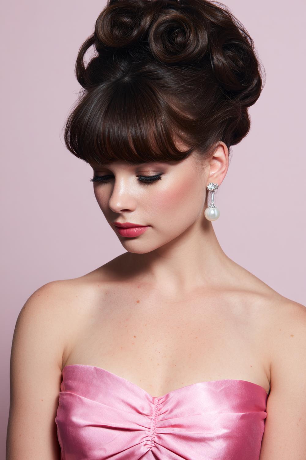 30. Hairstyles for All Hair Types: Pin-Curled Updo with Vintage Rolls and Soft Bangs