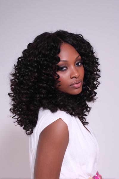 14. Curly Closure Install for Hairstyles for Black Women Weave With Defined Ringlets and Baby-Hair Detail