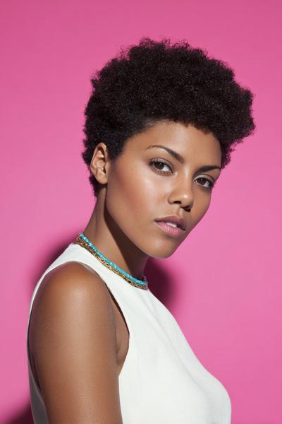 8. Tapered Fro for Hairstyles for Black Women Natural With Fluffy Crown and Sharp Temple Lines