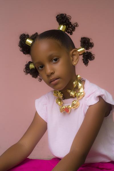 12. Bantu Knots with Gold Cuffs for hairstyles for kids natural hair ideas