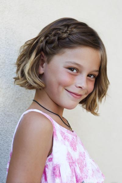 14. Short Bob with Micro Side Braids for hairstyles for kids short hair ideas