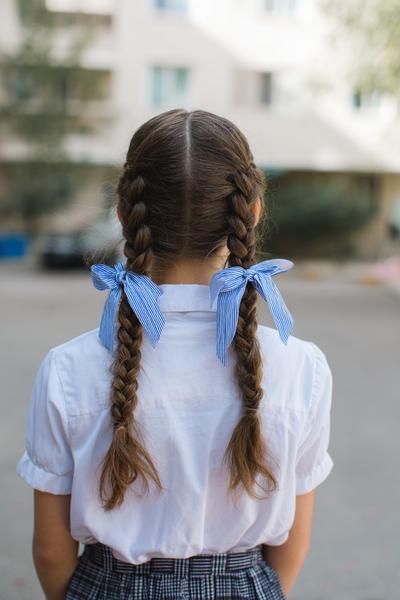7. Double Dutch Braids into Pigtails with Neat Parting for hairstyles for long hair for school ideas