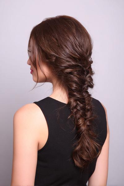 20. Fishtail Side Braid with Wispy Layers for hairstyles for medium length hair braids ideas