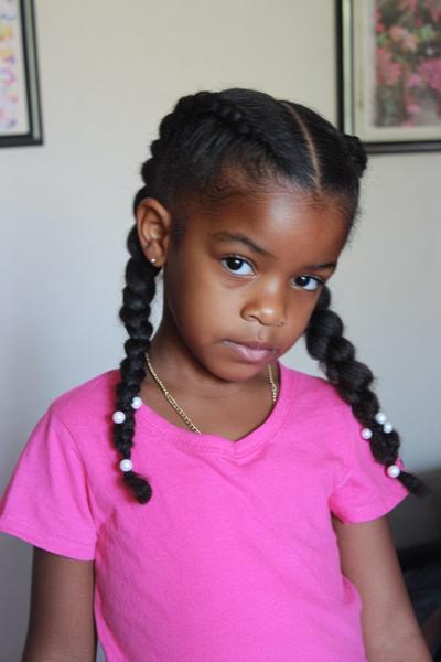 25. Two Simple Cornrows with White Beads for little black girls simple school hairstyles braids ideas