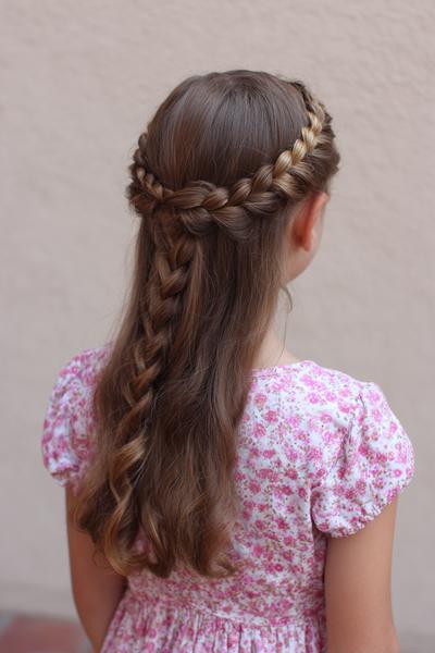 10. Braided Headband Halo with Loose Back Braid for hairstyles for school braids kids ideas