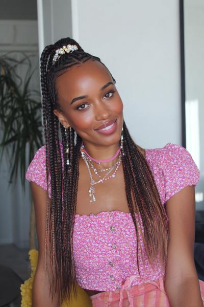 27. Half-Up Micro Braids with Barrette for Hairstyles for School Braids Short Hair for hairstyles for school braids knotless ideas
