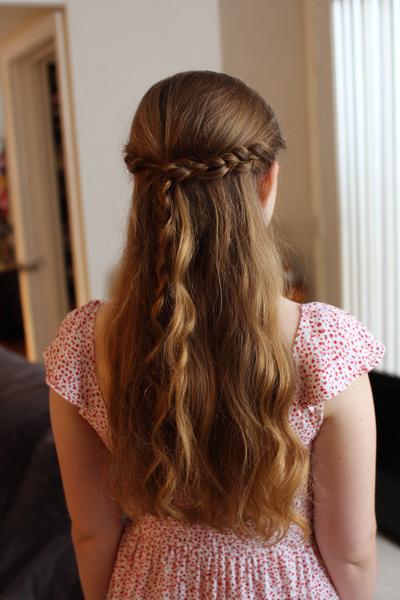 3. Half-Up Micro Twist Crown for hairstyles for school down simple ideas