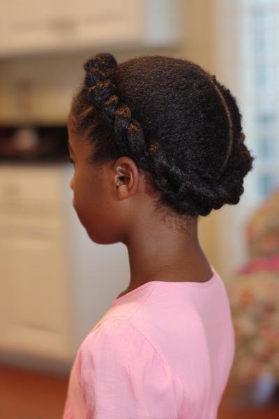 7. Flat-Twist Halo Updo With Soft Tendrils for hairstyles for school kids natural hair ideas