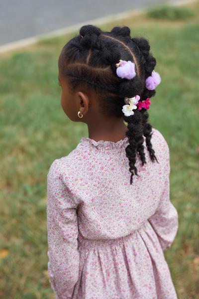14. Bubble Braids on Natural Texture for Hairstyles for School Natural Hair Kids Fun