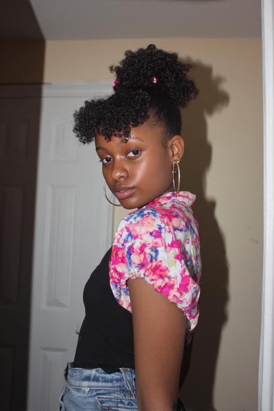 5. Defined Wash-and-Go Puff for Hairstyles for School Natural Hair 4C Mornings