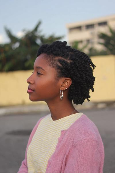 9. Finger Coils with Clean Side Part for Hairstyles for School Natural Hair Short Days