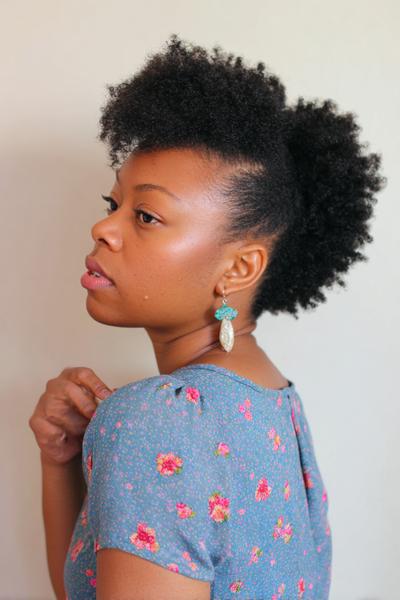 11. Wash-and-Go Pineapple Puff for hairstyles for school short hair 4c ideas