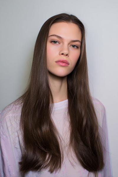 22. Glass-Hair Middle Part with Tucked Ears for straight hair ideas