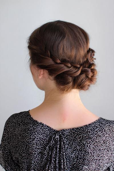 11. Two-Minute Low Twist for Hairstyles for School Updo Quick With a Hidden Elastic