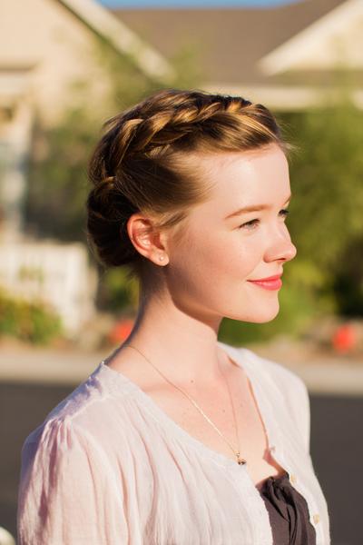 12. Pin-Back Rope Sides for Hairstyles for School Updo Quick With a Smooth Crown