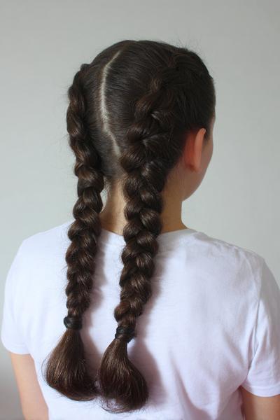15. Double Dutch Braids for Hairstyles for School Up Do Easy With Crisp Part Lines