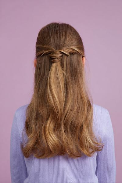 29. One-Pin Half-Up Twist for Hairstyles for School Up In One With a Clean Back Seam