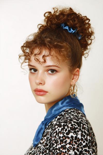 31. Curly Pineapple Updo for Hairstyles for School Up Curly With a Satin Scrunchie