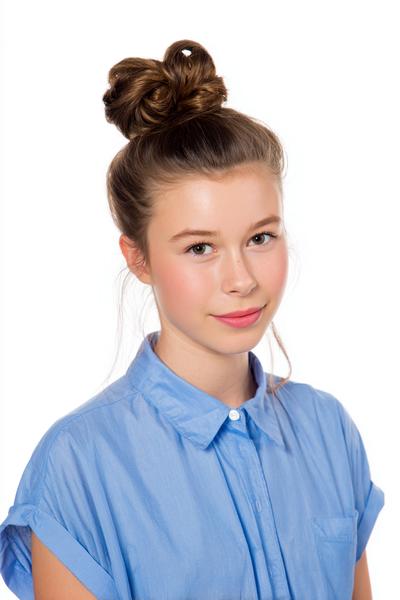 5. Half-Up Knot Updo for Hairstyles for School Updos With a Glossy Top Section