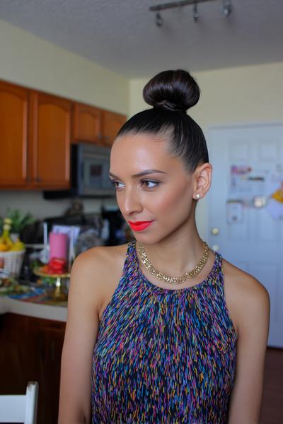 15. Sleek High Bun for Hairstyles for School Up with a Wrapped Base
