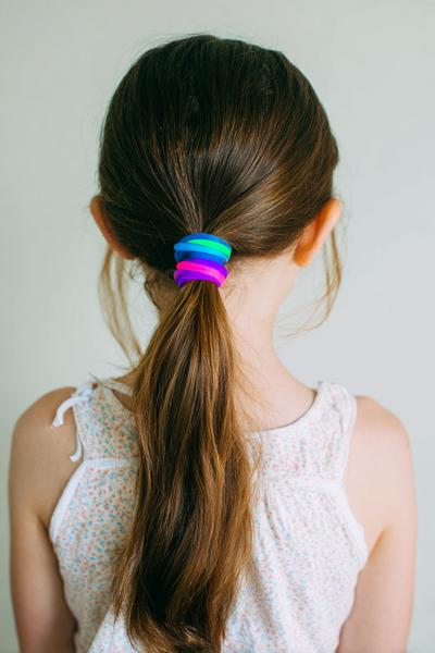 6. Bubble Ponytail for Hairstyles for School Easy with Bright Elastics