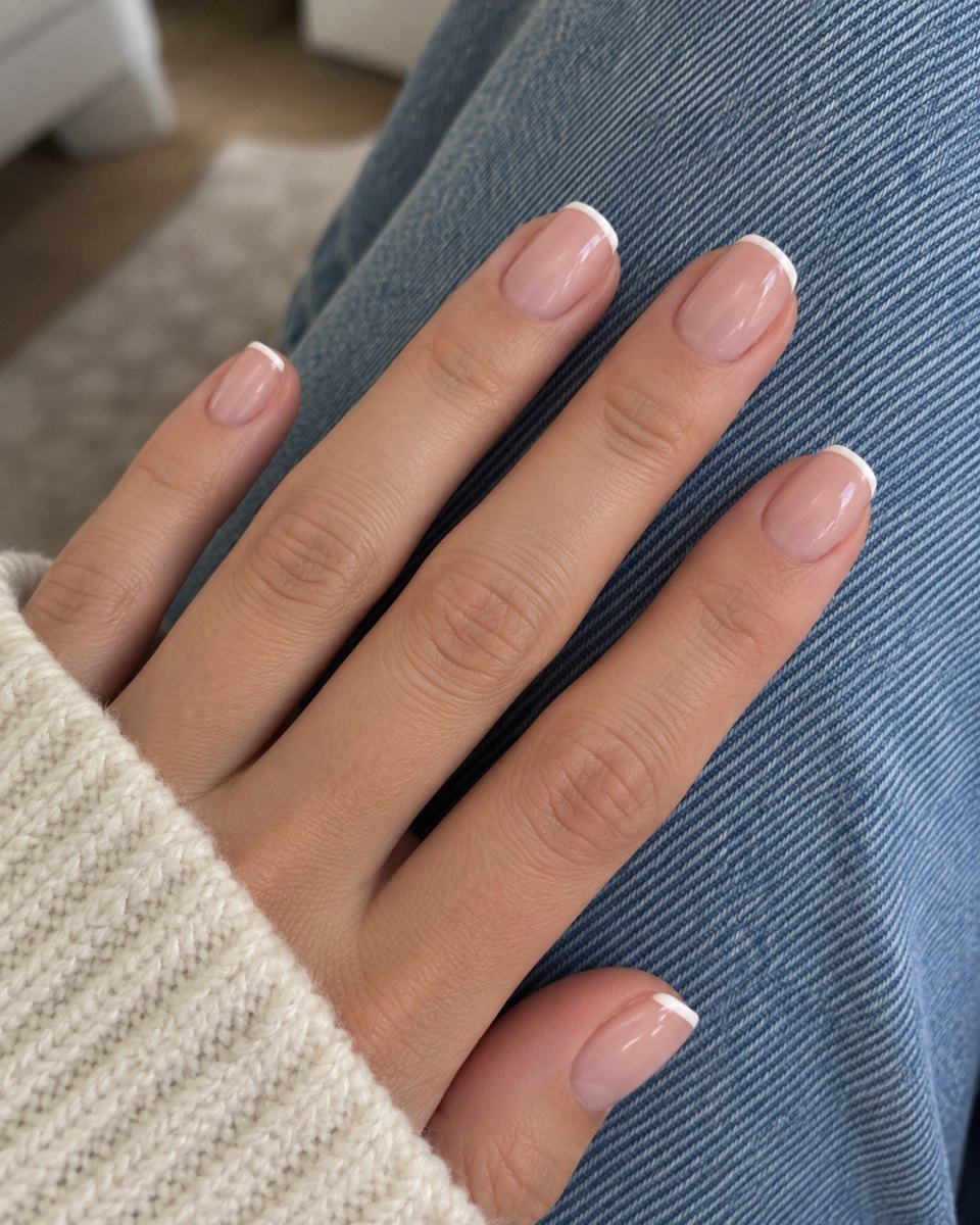 Short micro French nail style