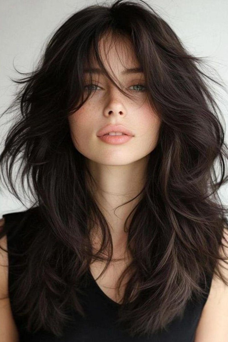Long soft wolf cut flowing texture