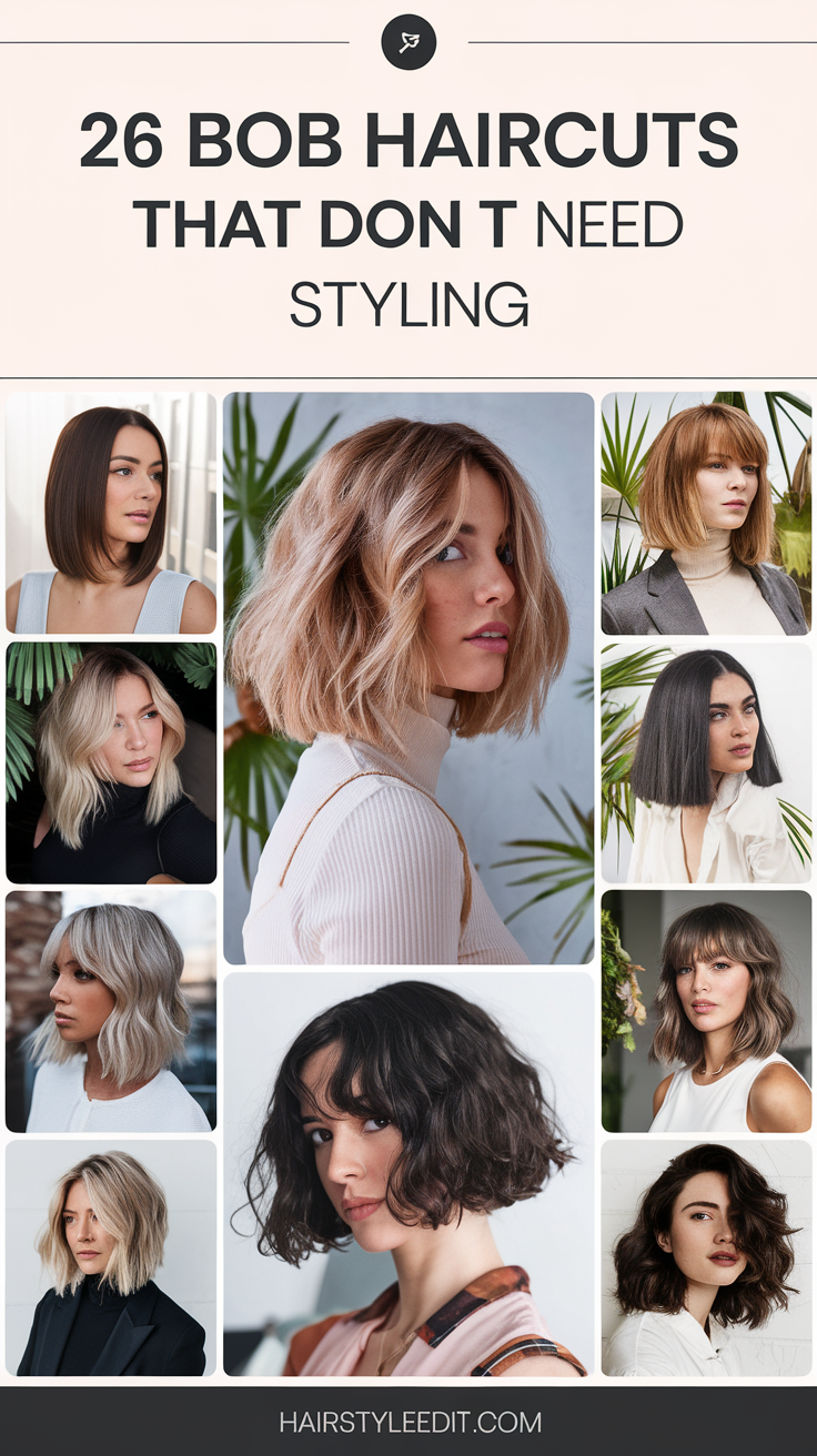26 Bob Haircuts That Don’t Need Styling