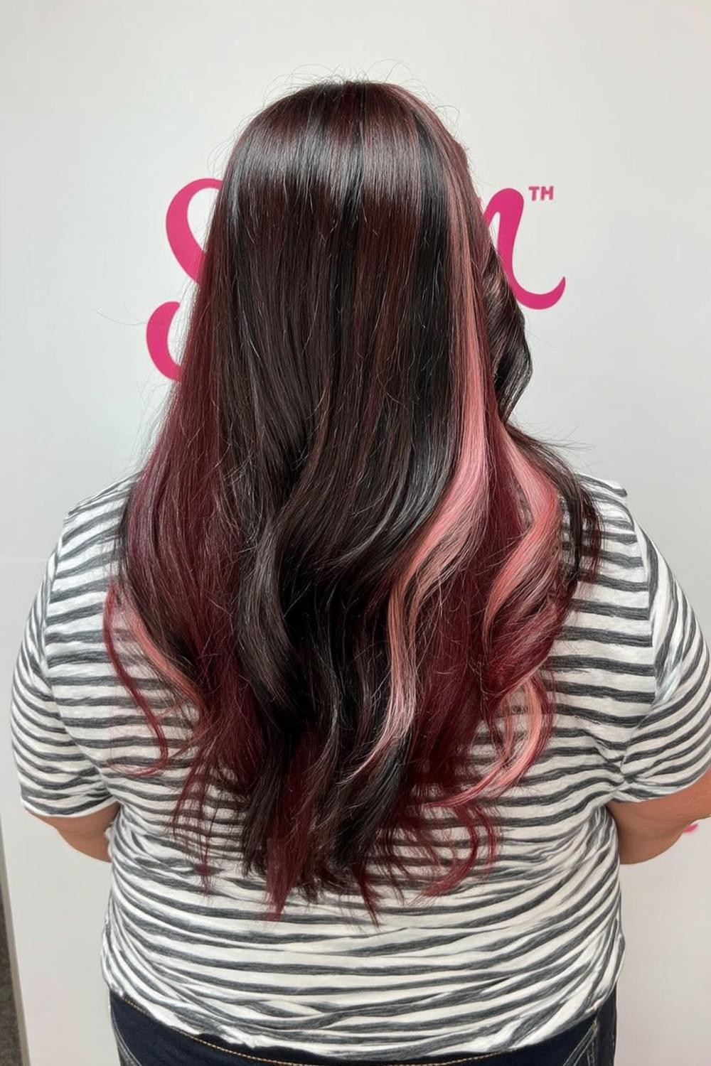 Burgundy Pink Waves