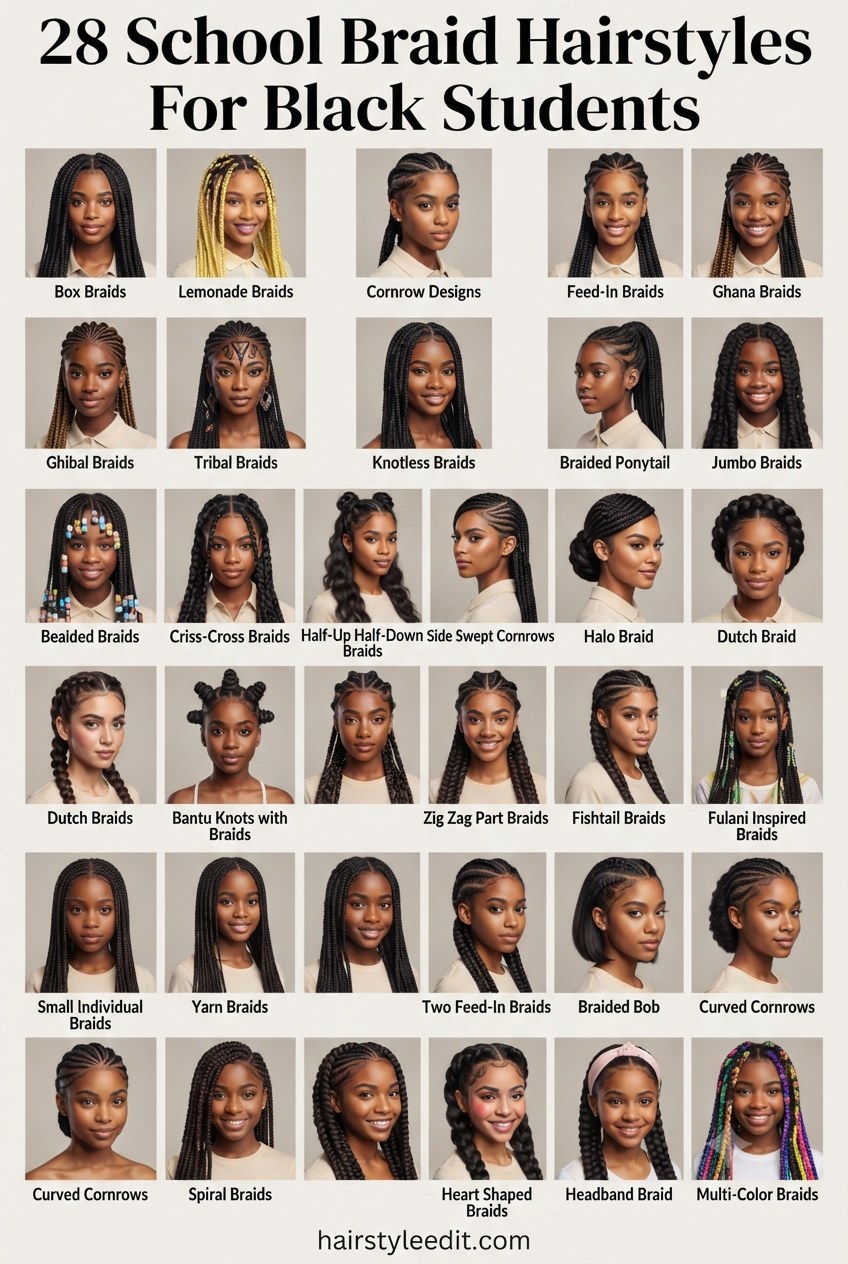 28 School Braid Hairstyles For Black Students