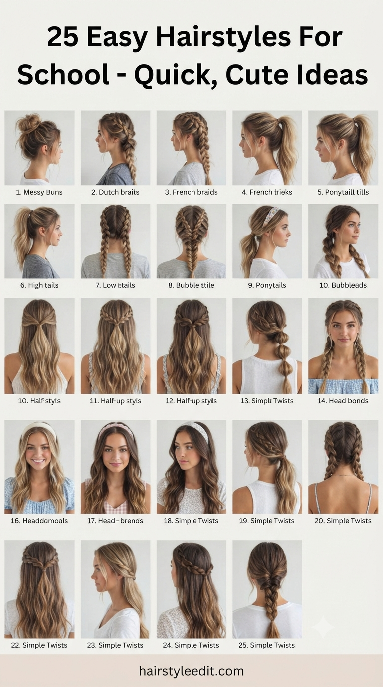 25 Easy Hairstyles For School - Quick, Cute Ideas