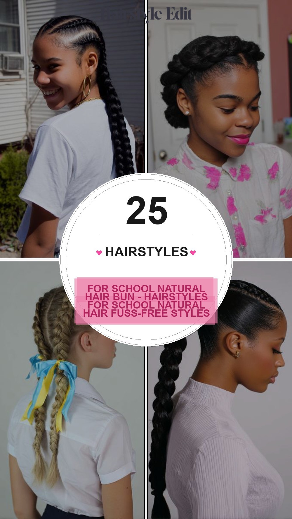 hairstyles for school natural hair bun - Hairstyles For School Natural Hair Fuss-Free Styles