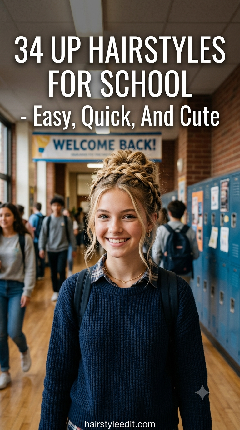 34 Up Hairstyles For School - Easy, Quick, And Cute