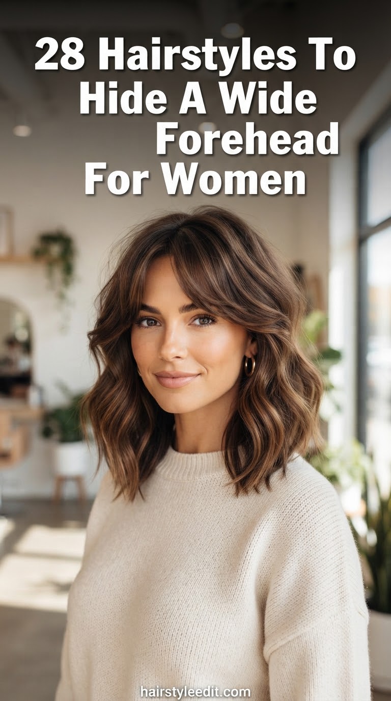 28 Hairstyles To Hide A Wide Forehead For Women