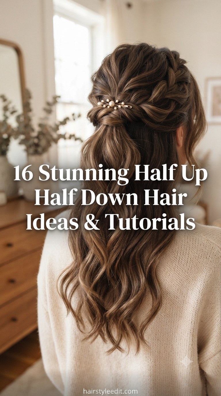 16 Stunning Half Up Half Down Hair Ideas & Tutorials