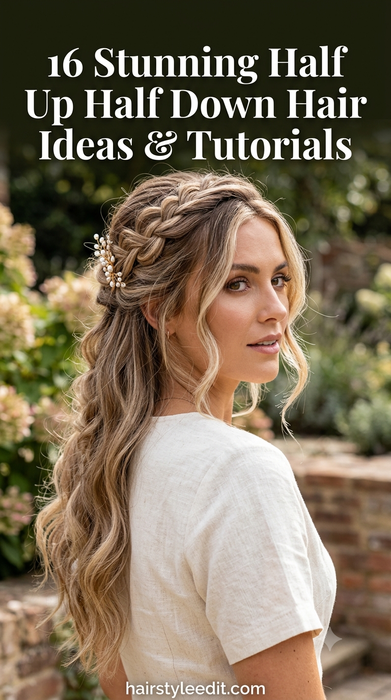 16 Stunning Half Up Half Down Hair Ideas & Tutorials