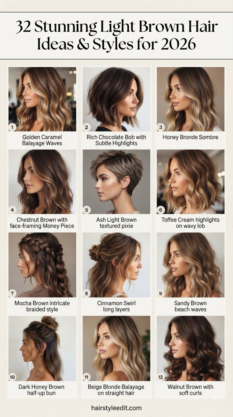 32 Stunning Light Brown Hair Ideas & Styles for 2026