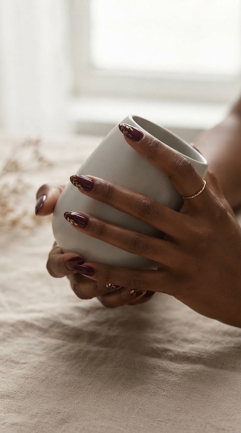 Almond Nails That Flatter Deep Skin Tones