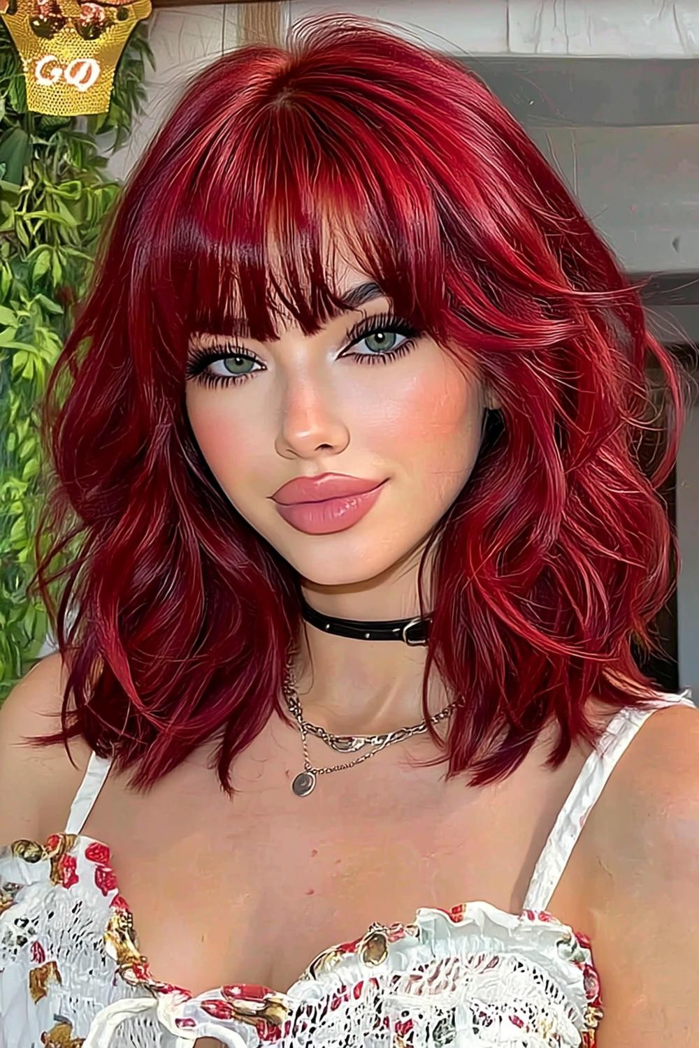 Cherry Waves with Bangs