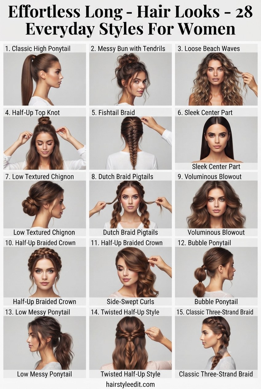 Effortless Long - Hair Looks - 28 Everyday Styles For Women